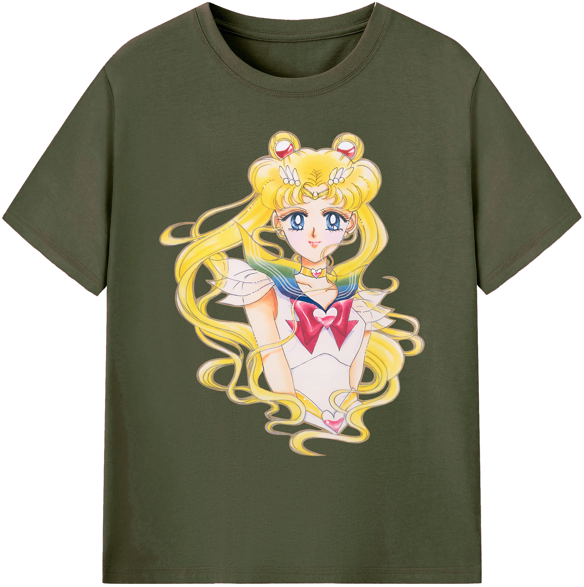 （画像用） 美少女戦士セーラームーン 月野 うさぎ つきの うさぎ Sailor Moon Tsukino Usagi 綿100％ メンズ半袖Tシャツ｜肌触りやわらか＆通気性